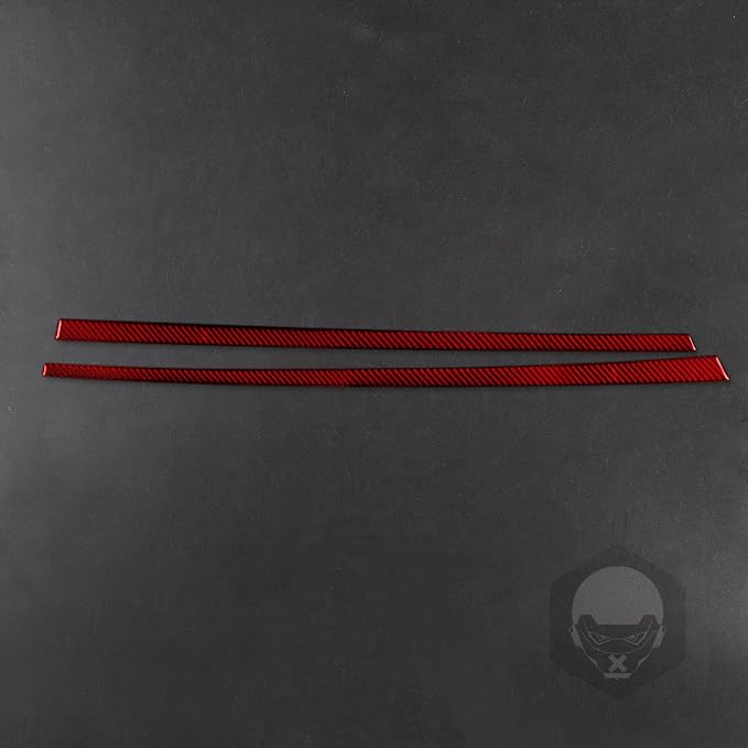 Red Real Carbon Fiber Trim for Nissan Rogue Accessories | for 2014-2020 / Rogue Sport 2017-2022 Door Panel Strip Sticker Interior Thick Overlay Decal