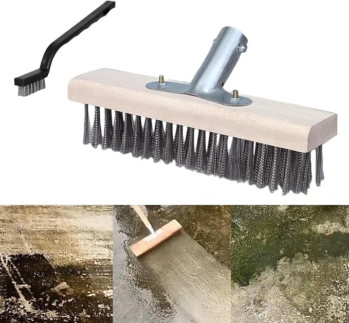 Multi Purpose Scrubber Brush with Wire Head for Shower and Patio Use, 50cm