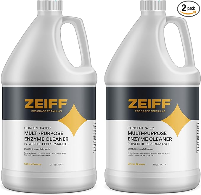 Zeiff Pro-Grade Multi-Purpose Probiotic Enzyme Cleaner - Pet Stain and Odor Remover, Drain Cleaner - Powerful Cleaning & Odor Eliminating Formula For Professional & Home Surfaces - 1 Gallon