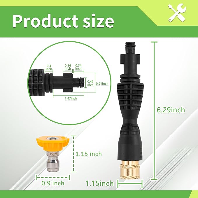 FIXFANS Foam Cannon, Compatible with Portland Husky and Ryobi Power Washer | Dual Connector Accessory, Replacement Gun Adapter, Double Tip Attachment Soap Cannon, 1/4" Quick Connect, 5 Nozzles, 1L