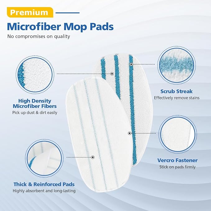 LINNIW 8 Pack Replacement Steam Mop Pads Compatible for PurSteam ThermaPro 10-in-1