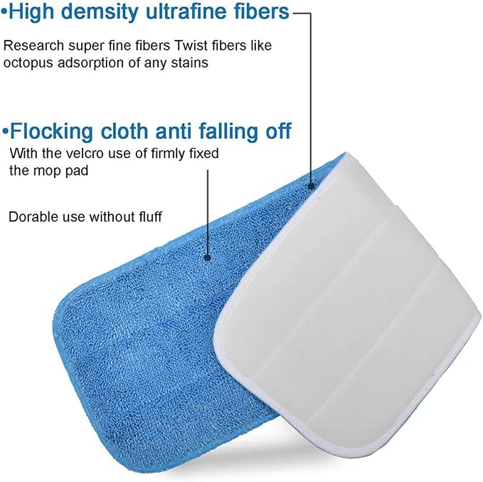 Microfiber Replacement Mop Pad, 18" x 6" Wet & Dry Home & Commercial Cleaning Refills, Reusable Floor Mop Pads (6 Pack) Blue | 6 Pack Microfiber Replacement Mop Pad, 18" x 6" Wet & Dry Home & Commercial Cleaning Refills, Reusable Floor Mop Pads Blue