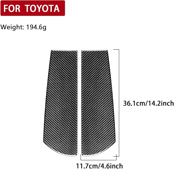 Real Carbon Fiber Trim for Toyota Camry Accessories | for 2012 2013 2014 Center Armrest Storage Box Sides Decoration Panel Sticker Interior Thick Overlay Decal