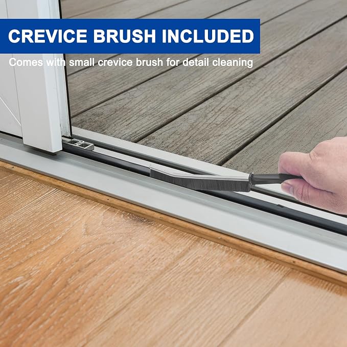 KeFanta Deck Brush with 56" Long Handle, 2 in 1 Floor Scrub Brush | Stiff Bristle Outdoor Scrubber Brush for Patio Cleaning Concrete Boat Garage Bathroom Kitchen Wall Shower