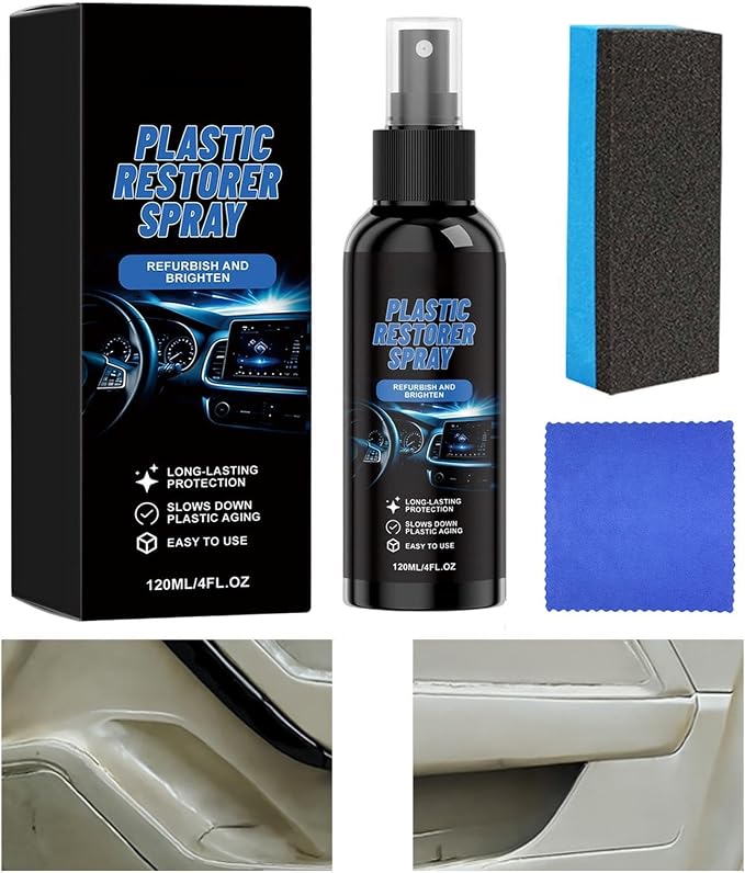 Car Black Trim Restorer Detailing Polishing Coating | 120ml Car Interior Stain Remover Cleaner for Automotive Truck SUV Sedan Exterior Bumper Door Panels Dashboard Seat