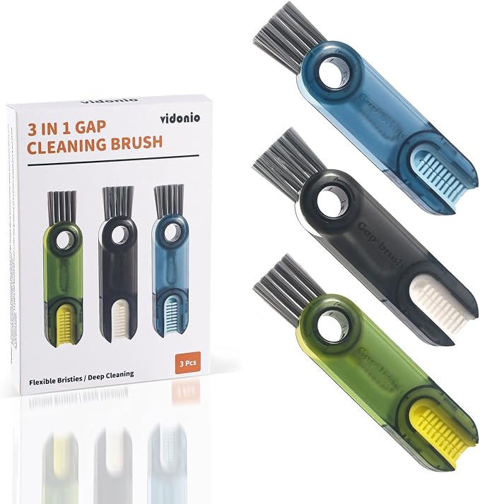 3 in 1 Cup Lid Gap Cleaning Brush Set, Multifunctional Insulation Bottle Cleaning Tools, Mutipurpose Tiny Silicone Cup Holder Cleaner, Home Kitchen Cleaning Tools