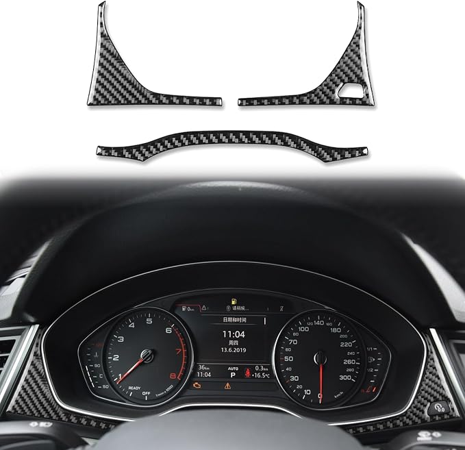 Real Carbon Fiber Trim for Audi 80A Q5 Accessories | for SQ5 2018-2025 Dash Instrument Cluster Speedometer Frame Cover Sticker Interior Thick Overlay Decal