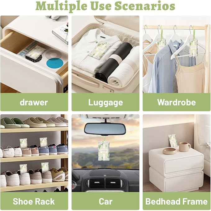 STRN Scented Sachets for Drawer and Closet, Gardenia Scent 14 Pack for Home | Long-Lasting Sachets, Small Space Air Freshener for Wardrobes