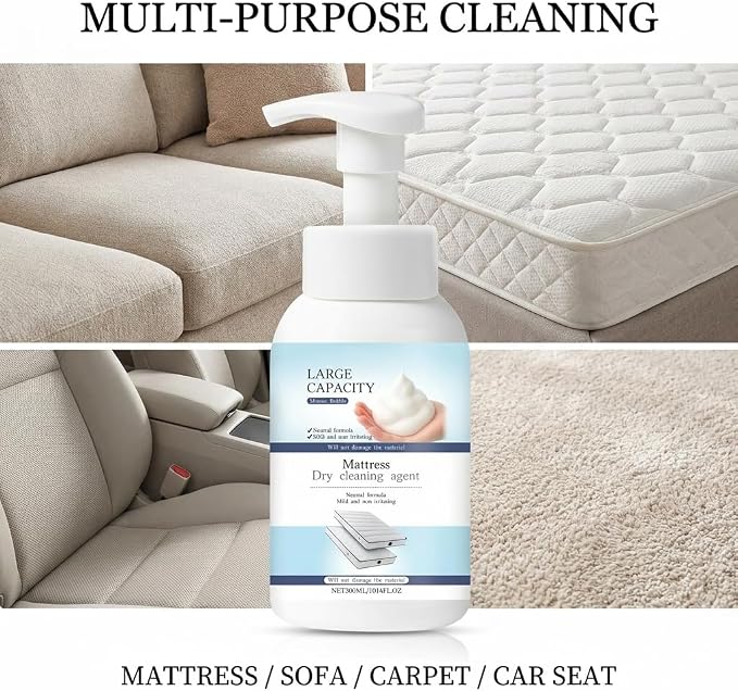 Mattress Stain Remover for Bed & Fabric, No-Scrub Fabric Spot Remover for Yellow Stain, Gentle Spot Treatment for Mattress, Couch, Rug, Carpet, Upholstery, 10.14 Fl.oz