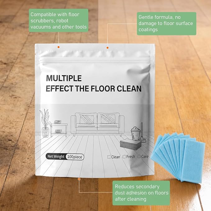 Multi-Surface Floor Cleaner Tablet, Multi-Effect Floor Cleaning Sheets, Multi Effect Floor Cleaner Sheets, Luxury Vinyl Plank & Wood Floors(Camellia Scent, 200PCS)