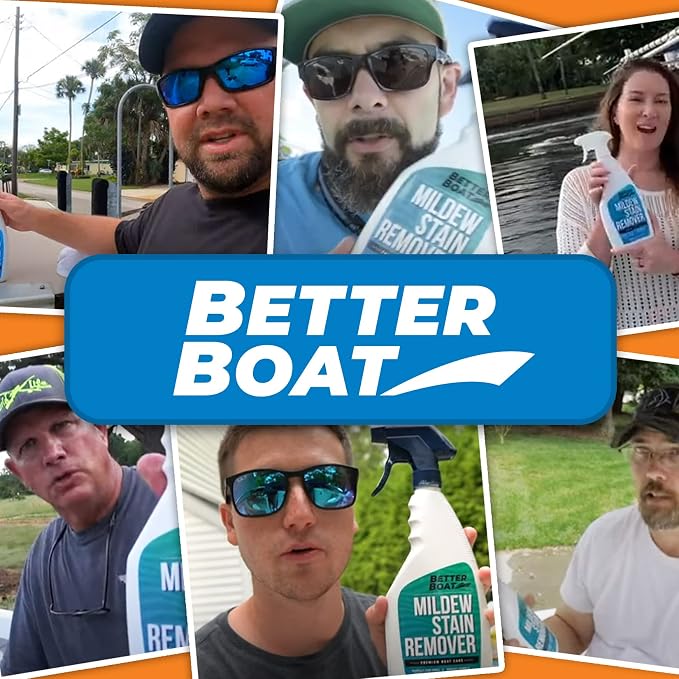 Better Boat Mold and Mildew Stain Remover 1 Gallon for Fabric Vinyl Tile Grout, Removes Mold Stains on Boat Seats Bathroom Shower Patio Furniture Carpet Canvas