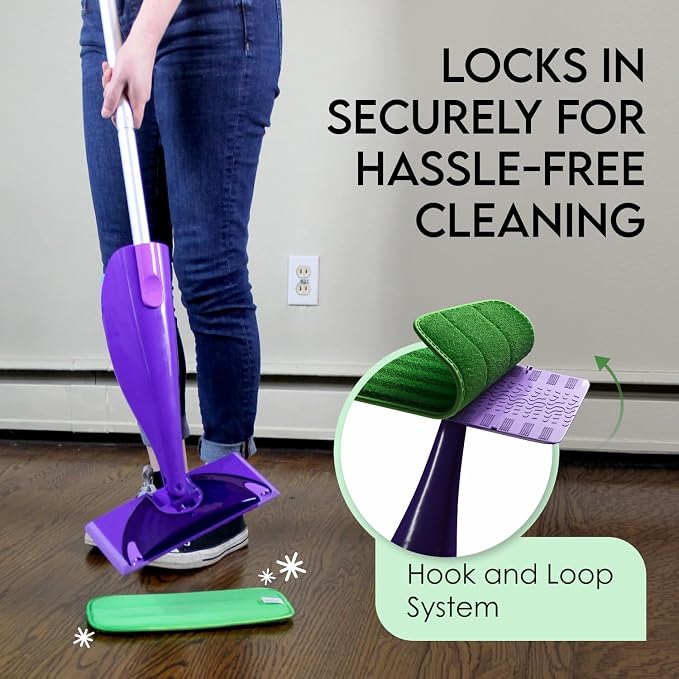 Reusable Floor Mop Pads - 8 Pack Swiffer Wet Jet Compatible Refills - Machine Washable, 12-inch Microfiber Mop Swiffer Wet Pads - Eco-Friendly Household Cleaning Supplies