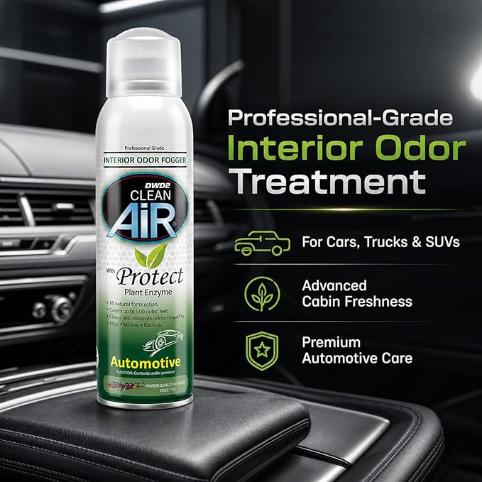 DWD2 Protect™ Automotive Mold Treatment - Revitalize Your Car's Interior The Green Automotive Mold Treatment Solution. Say Goodbye to Unpleasant Odors and Hello to a Fresh and Protected Cabin (FOGGER)