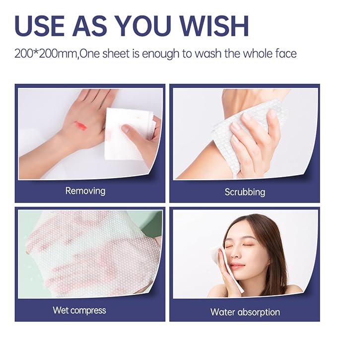 100 Count Face Towels Disposable, Clean Towels (4 Pack) | Ultra Thick Disposable Washcloths And Lint-Free , Ideal For All Skin, Daily Skincare, Makeup Removal & Travel