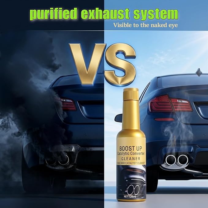Boost Up Catalytic Convertor Cleaner, Auto Parts Engine, Catalytic Converter Cleaner, Exhaust System Pipe Carbon Removal Cleaner Treatment Additive Oil, fuel injector cleaner Oil Additive(4Pcs*120ml)