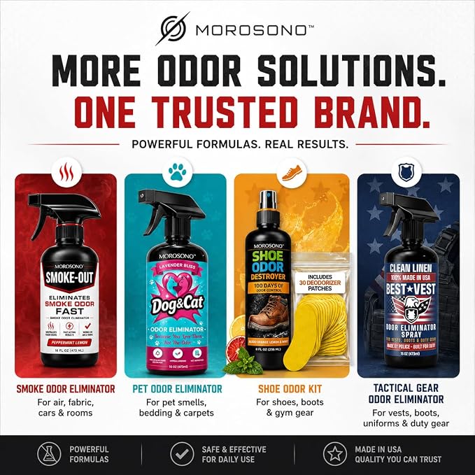 Smoke-Out Smoke Odor Eliminator Spray, 16 oz Peppermint Lemon Deodorizer for Car, Home, Clothes, Fabric, Cigarette, Cigar, Pet and Food Odors