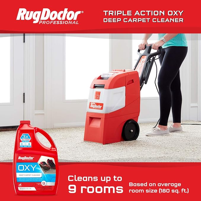 Rug Doctor Triple-Action Oxy Carpet Cleaner Deep Cleans, Deodorizes, and Refreshes Carpet & Upholstery, 96 oz., Daybreak Scent, Professional-Grade