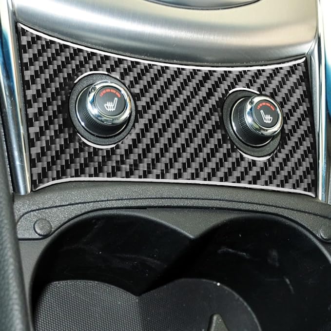 Real Carbon Fiber Trim for Infiniti Accessories | for Infiniti G35 G37 G25 Q60 Q40 2007-2015 X S Sedan Coupe Convertible Seat Heating Button Panel Thick Overlay Decal - B