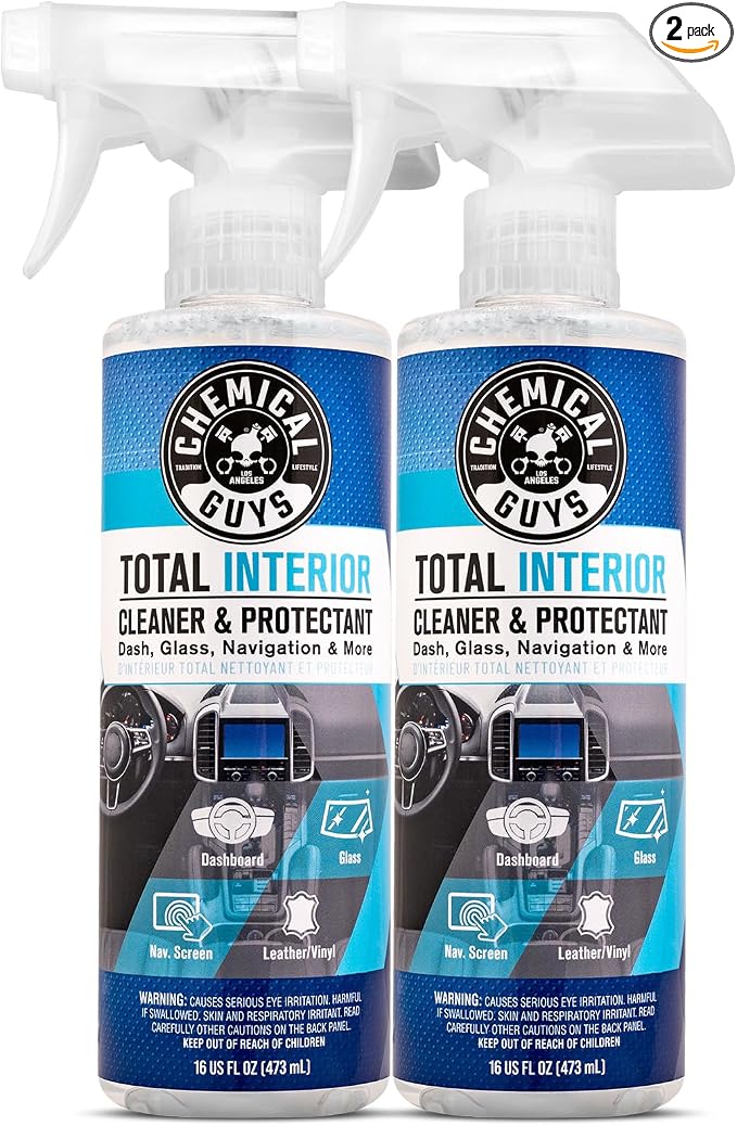 Chemical Guys, Total Interior Cleaner & Protectant for Cars, 16 oz, 2 Pack | Cleans dashboards, seats, door panels, trim and glass in one step, leaving a fresh, streak-free, factory-style look