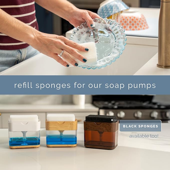 S&T INC. Dish Sponge, 8 Pack for Sponges Kitchen Refill, Multipurpose Cleaning and Dish Scrubber for Kitchen and Home, 4.3 Inches x 2.8 Inches x 1 Inch, White