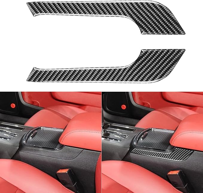 Real Carbon Fiber Trim for Dodge Charger Chrysler 300 Accessories | for Charger 2011+ Chrysler 300 2011-2023 Sides Central Armrest Sticker Interior Thick Overlay Decal