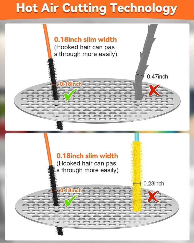 32 Inch Anti-break Metal Drain Snake, Hair Clog Remover, Cleaner Tool | Nylon Coating Sink Snake Drain Cleaner Hair Catcher Remover for Shower Bathroom Sink Tub