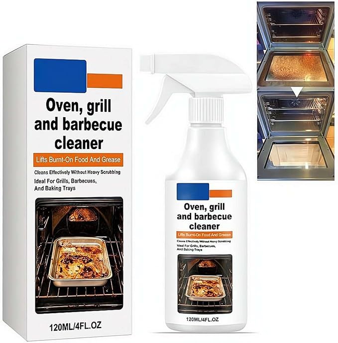 Oven Cleaner Spray,Heavy Duty Oven Rack & Grill Cleaner,All Purpose Kitchens Heavy Oil Cleaning Agent for Kitchen Appliances,BBQ Grill Cleaners for Microwave, Air fryer, Ovens, Grills