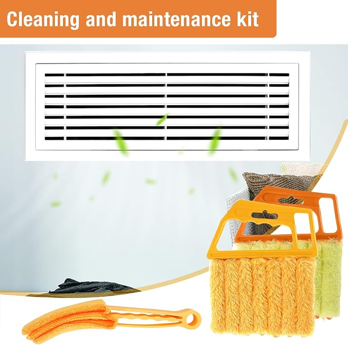 Mwellewm 2Pcs Window Venetian 7 Finger Dusting Cleaner Tool and 1Pc Window Blind Cleaner Duster Brush Hand-Held Window Shutters Venetian Shades Brush for Air Conditioner Duster Dirt