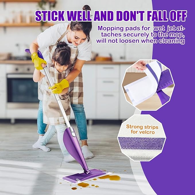 40 Pack Disposable Wet Jet Pads Refill Compatible with Swiffer Wet Jet Mop | Multi Surface Wet Jet Mopping Pads for All Hardwood Floor Cleaning, 4 Layers Thickened | Super Absorbent | Stickiness