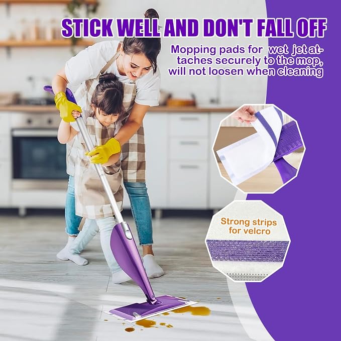 80 Pack Disposable Mop Pads Refills Compatible with Swiffer Wet Jet Mop | Wet Jet Mopping Pads for All Purpose Multi Surface Hardwood Floor Cleaning, 4 Layers Thickened and Super Absorbent
