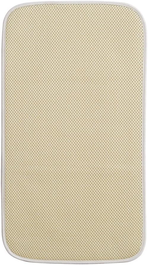 iDesign Fabric Mini Kitchen Countertop Dish Drying Mat, Wheat/Ivory | Absorbent
