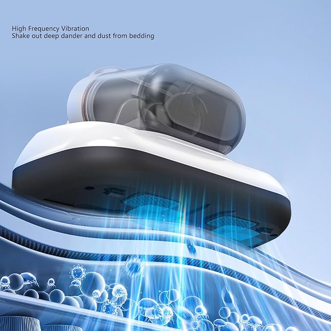 Srliya Mattress Vacuum Cleaner 10Kpa Strong Suction 3 Gears Adjustment LED Screen Handheld Fabric Cleaner for Sofa Bed