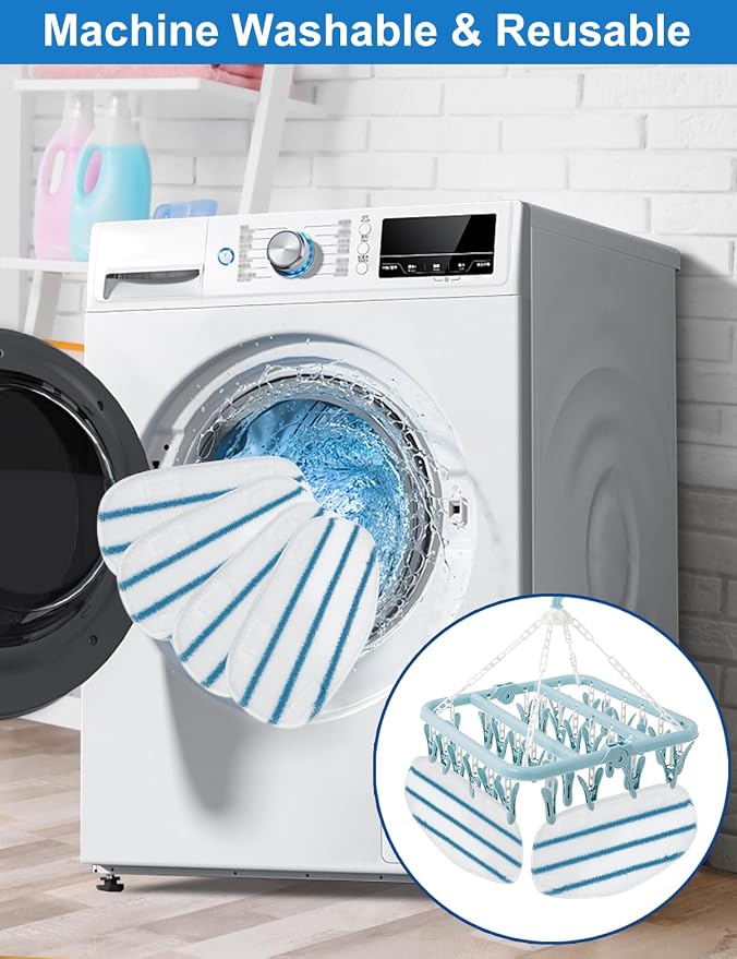 8 Pack Pur Steam Mop Pads Compatible with PurSteam ThermaPro 10-in-1 and 211 Steam Mop Cleaner Microfiber Pur Steam Mop Replacement Pad Washable Reusable Steam Mop Pads for Steamer Floor Cleaning