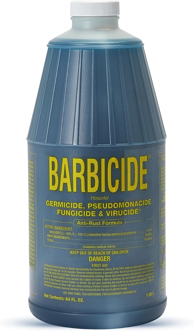BARBICIDE Half Gallon Disinfectant Concentrate | EPA-Registered, Hospital-Grade Germicide for Salons & Barbershops | Anti-Rust Solution for Shears, Combs & Professional Tools | EPA-Registered