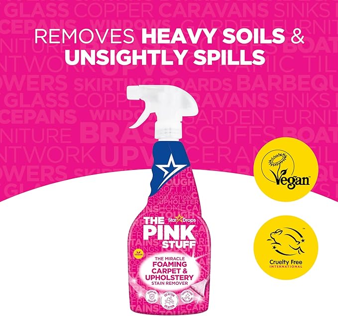 Stardrops - The Pink Stuff - The Miracle Foaming Carpet & Upholstery Stain Remover (Pack of 2)