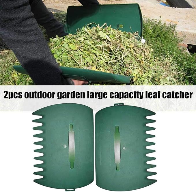 Leaves Grabber, 2pcs Handheld Hazelnut Leaf Scoop, Fast Lawn Remove Fallen Collection Garden and Yard Leaf Scoops Hand Rakes Used to Pick Up Leaves, Grass Clippings, Trash