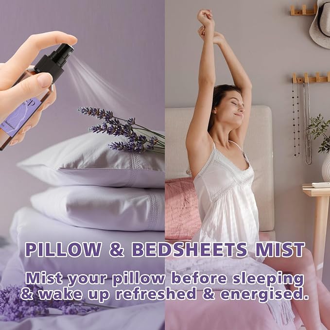 SCENTORINI Sleep Spray, 10.14 oz Pillow Lavender Spray for Sleep Calming | Lavender Essential Oil, 4 Pack Relaxing Aromatherapy Mist for Bedding, Liners, Sheets, Room Spray Air Freshener
