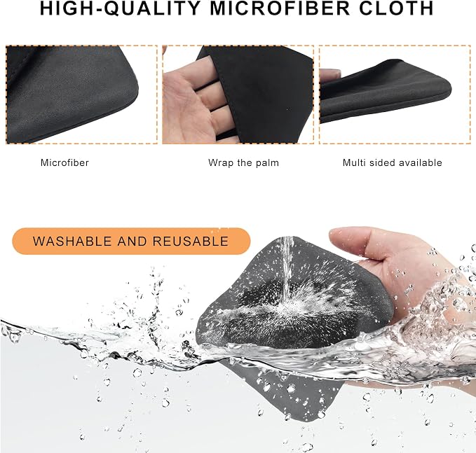 2 PCS Car Screen Cleaner, Square Microfiber Cloth Non-Scratch Auto Touchscreen Cleaning Wipes, Foldable Touch Screen Pad Universal Cleaning Tool for Vehicle Dashboard Display (Square+Square)