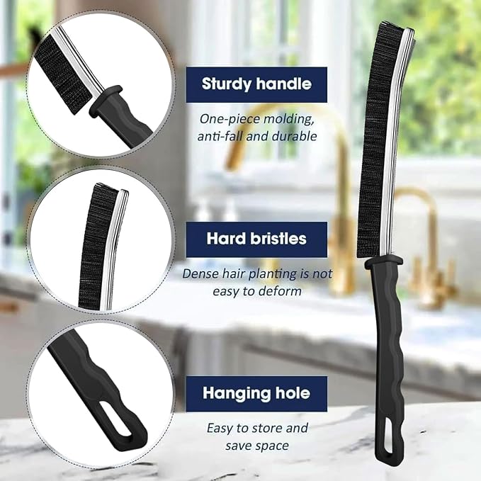 Crevice Cleaning Brush, Multi-Purpose Hard Bristle Brushes for Deep Cleaning Kitchen, Bathroom, Grout, Sink, Cup, Teapot, Bottle, Blender, Corners, Tight Spaces & More 12pcs