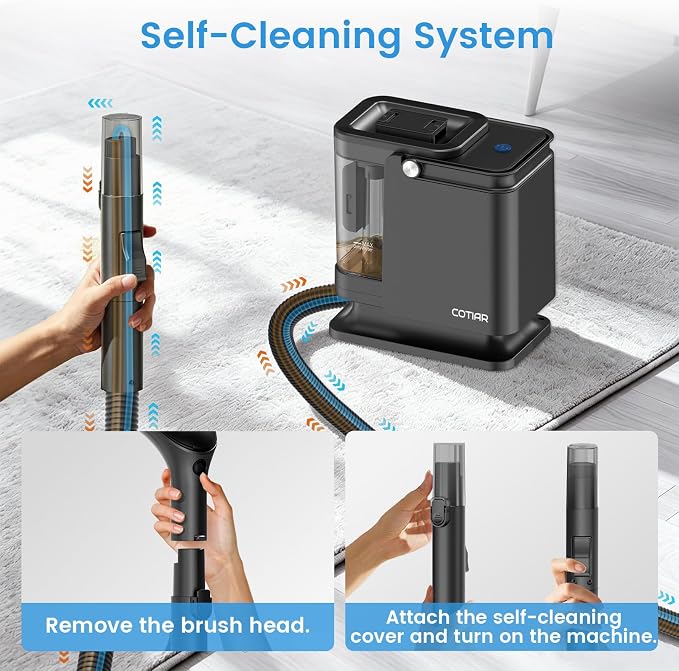 Portable Carpet Spot Cleaner Machine, Handheld Upholstery Cleaner with Pet Hair Brush & Cleaning Solution, for Pet Stains Couch Furniture Household Fabric Cleaning