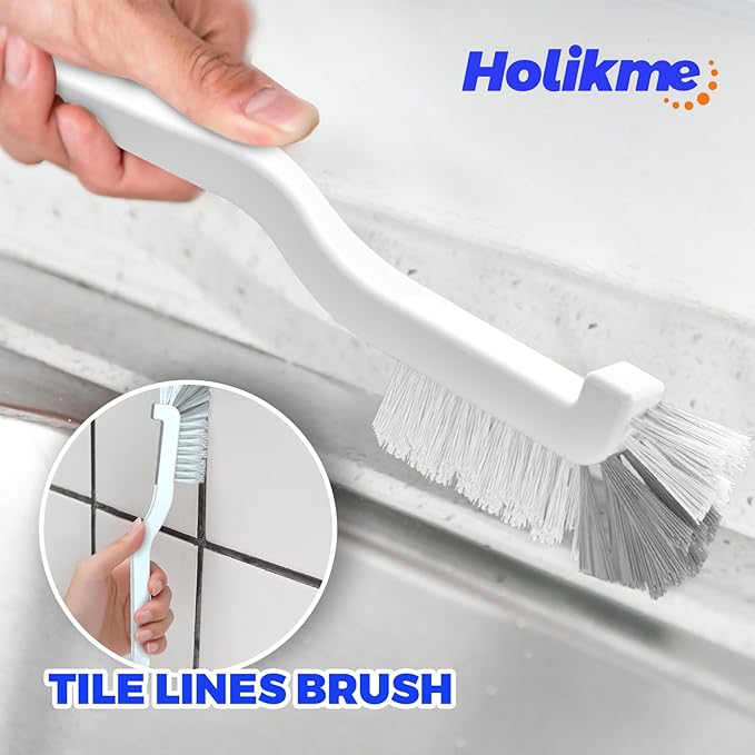 Holikme 6 Pack Dish Brush with Handle Kitchen Cleaning Brush Set for Pot, Pan, Kitchen Sink Abrasive Wheel Brushes (Green)