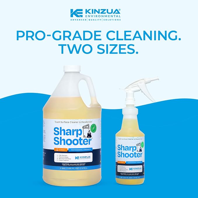 Sharpshooter, Heavy-Duty Trash Can Odor Eliminator & Degreaser, Garbage Surface Cleaner and Deodorizer Foam, Professional-Grade, Fresh Citrus Scent, 32 oz