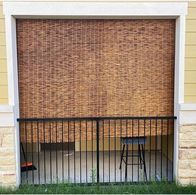 Cordless Privacy Screen Bamboo Roller Blind, Natural Reed Shades For Patio Outdoor, Bamboo Blind Light Filtering With Lift, Custom sizes 10" 20" 27" 30" 34" 38" 45" 49" 50" 55" 63" 68" 72" 77"(W46"x H