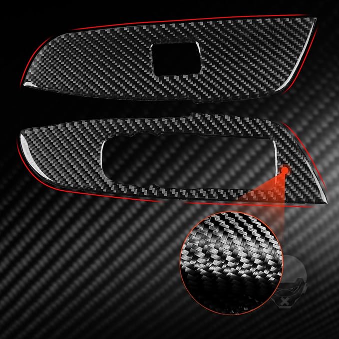 Front Door Window Switch Stickers Fit for Chevrolet Blazer 2019-2025 | for L/LT/RS/Premier | Real Carbon Fiber | Front Door Window Switch Panel | Thick Overlay | Anti-scratch