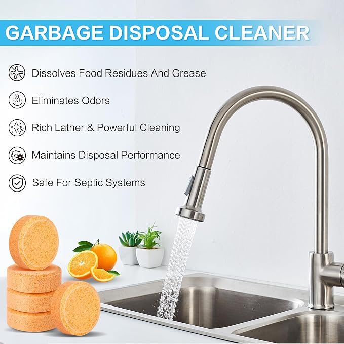 Treeroot 30 Pack Garbage Disposal Cleaner Deodorizer Tablets | Upgraded XL Foaming Citrus Garbage Disposal Cleaner Tablets, Kitchen Sink & Drain Cleaner, 15-Month Supply