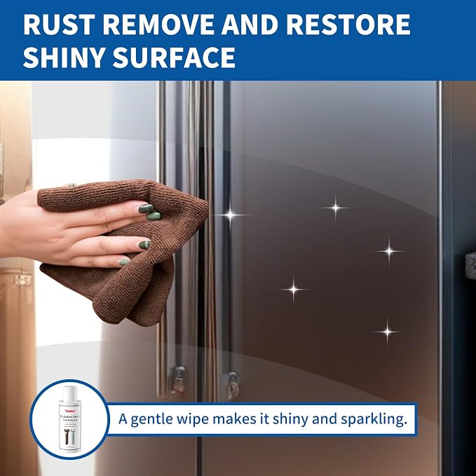 Rust Remover for Stainless Steel, Rust Stain Remover & Cleaner for Stainless Steel Appliances and Furniture - Ideal for Grill, Fridge, Knife or Pan & more - 3.72 Fl Oz