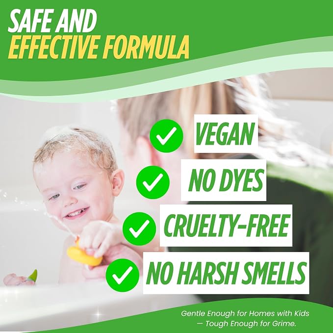 Oh Yuk Tub and Tile Cleaner – Concentrate Refill Makes 4 Bottles | Dissolves Soap Scum and Grime | Use on Tubs, Tile, and Shower Walls | Biodegradable, Vegan, Cruelty-Free | Made in USA