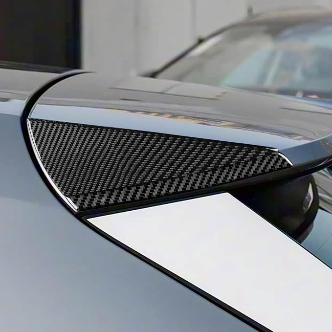 Carbon Fiber Rear Side Window Decals Fit for Audi A3 8Y S3 2021-2025 | Rear Side Window Cover Rear Wing Triangle Trim | Accessories | Self-adhesive