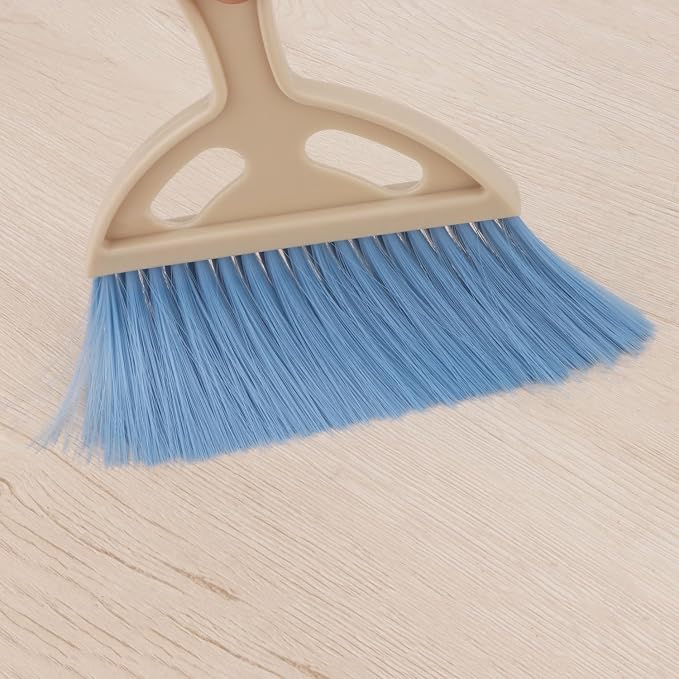 Mini Dustpan and Brush Set Portable Small Broom with Dust Pan Handheld Hangable Whisk Broom and Dust pan for Home, Kitchen, Table, Office, Car 3Pcs (Blue-Green-Pink)