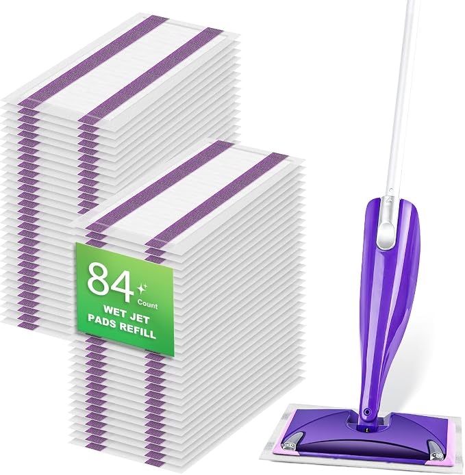 84 Pack for Swiffer Wet Jet Pads Compatible with Swiffer Wet Jet Mop, for Swiffer Wet Pads Refill, for Floor Cleaning, Unscented